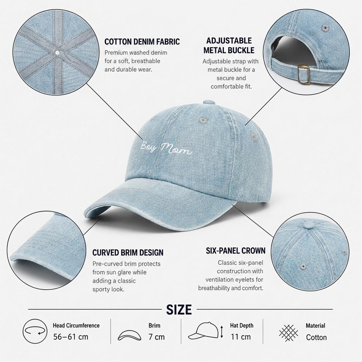 Boy Mom - Embroidery Baseball Cap